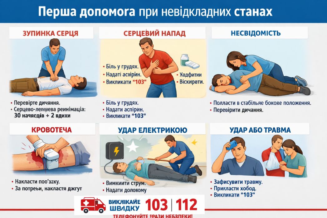 Детальніше про статтю БПР: Перша допомога при невідкладних станах (для медичних працівників)